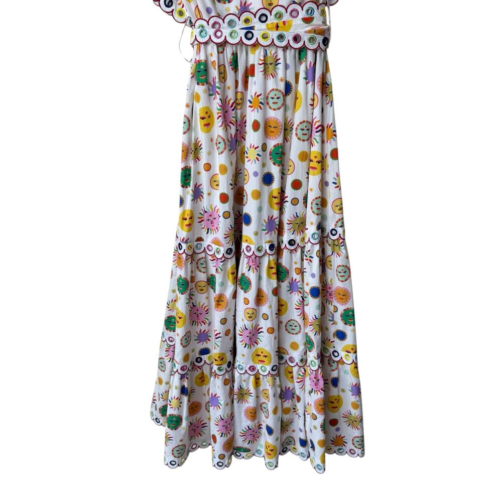 CeliaB Tervos Dress White Moon  Print Scallops Small - Picture 10 of 10